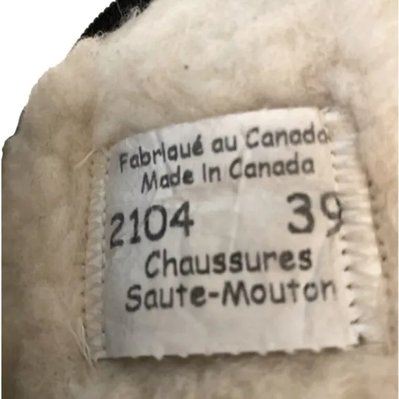 Saute Mouton Canada Chaussures Shearling Lined Suede Ankle Boots EU 39 US 8.5
