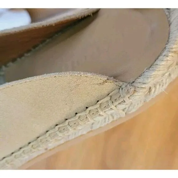 Scarosso Suede Jute-sole Mule Espadrilles Women's Size US 8.5 EU 39  Neutral