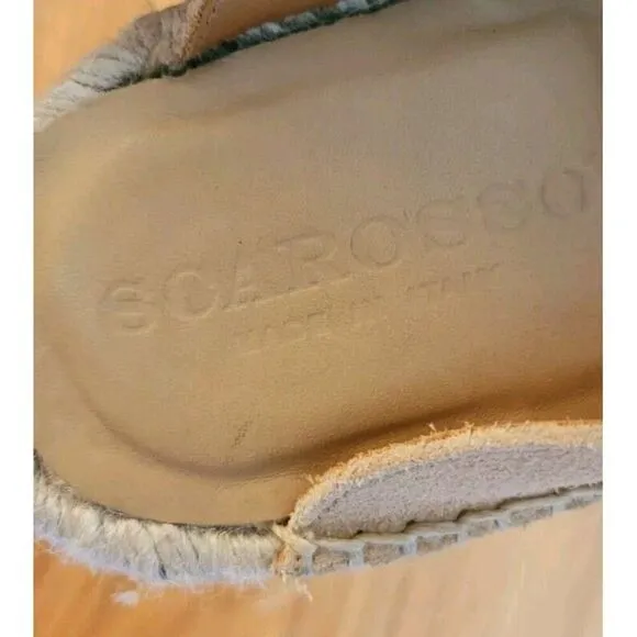 Scarosso Suede Jute-sole Mule Espadrilles Women's Size US 8.5 EU 39  Neutral