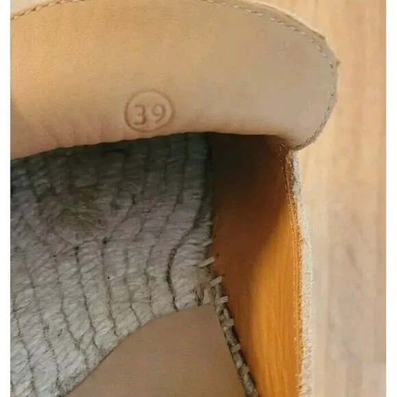 Scarosso Suede Jute-sole Mule Espadrilles Women's Size US 8.5 EU 39  Neutral