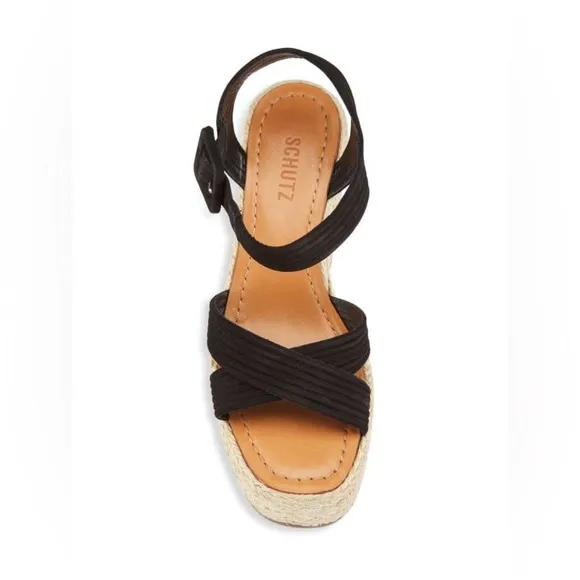 SCHUTZ Blisse Suede Wedge Sandals Espadrilles Sz 11B