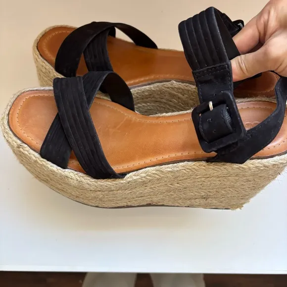 SCHUTZ Blisse Suede Wedge Sandals Espadrilles Sz 11B