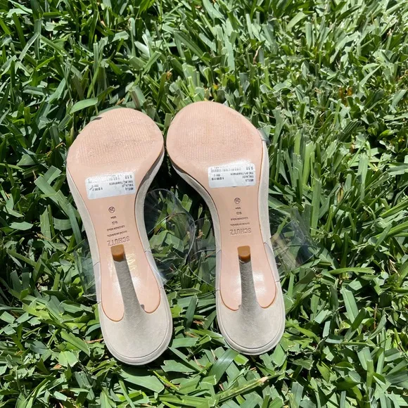 SCHUTZ🍁🍂Arielle clear strap Natural Sandal Size 9.5 womens
