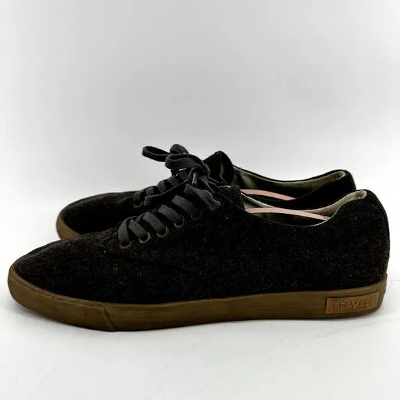 Seavees Hermosa Plimsoll Grayers Sneakers Wool Flannel Low Top Casual Gray 10.5
