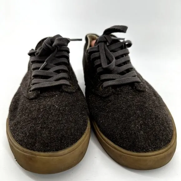 Seavees Hermosa Plimsoll Grayers Sneakers Wool Flannel Low Top Casual Gray 10.5
