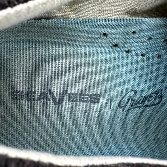 Seavees Hermosa Plimsoll Grayers Sneakers Wool Flannel Low Top Casual Gray 10.5