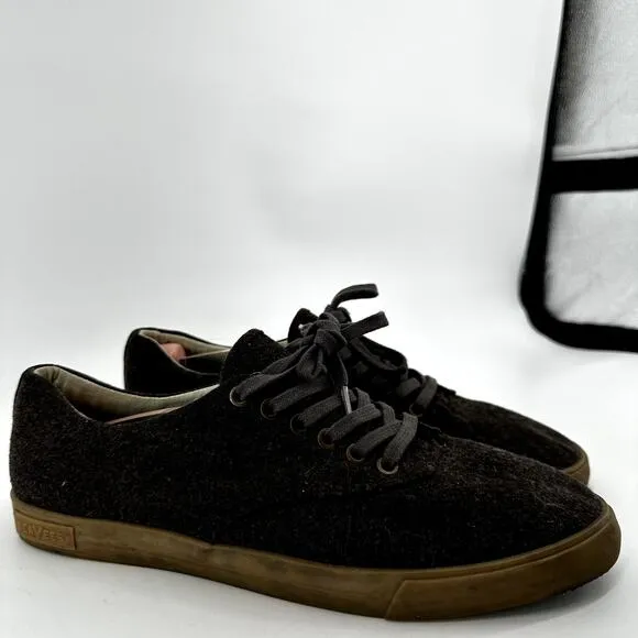 Seavees Hermosa Plimsoll Grayers Sneakers Wool Flannel Low Top Casual Gray 10.5