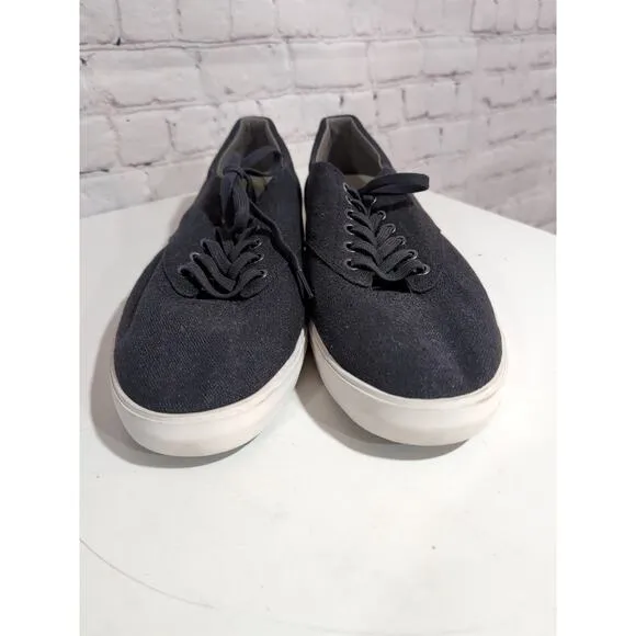 Seavees Hermosa Plimsoll Standard Navy Vintage Washed Linen Sneakers Men Size 13