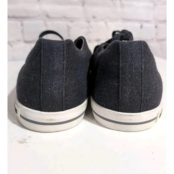 Seavees Hermosa Plimsoll Standard Navy Vintage Washed Linen Sneakers Men Size 13