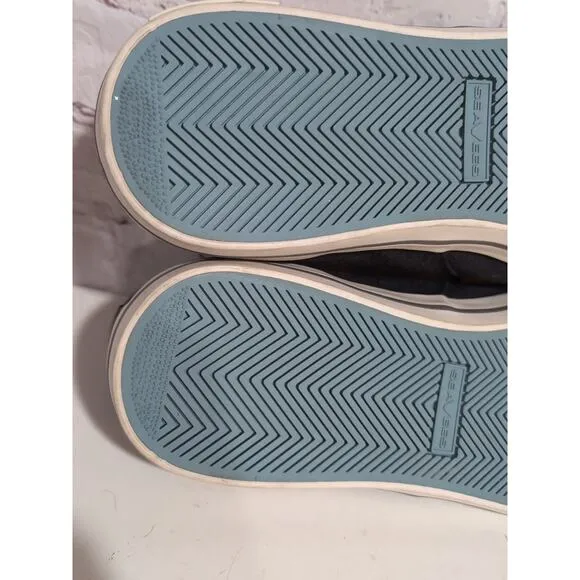 Seavees Hermosa Plimsoll Standard Navy Vintage Washed Linen Sneakers Men Size 13
