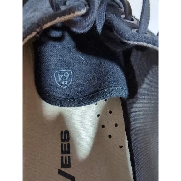Seavees Hermosa Plimsoll Standard Navy Vintage Washed Linen Sneakers Men Size 13