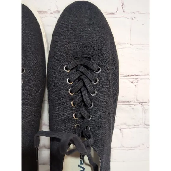 Seavees Hermosa Plimsoll Standard Navy Vintage Washed Linen Sneakers Men Size 13