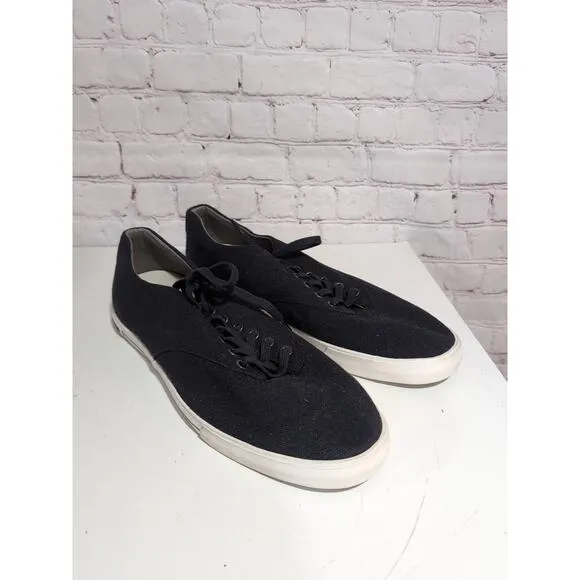 Seavees Hermosa Plimsoll Standard Navy Vintage Washed Linen Sneakers Men Size 13