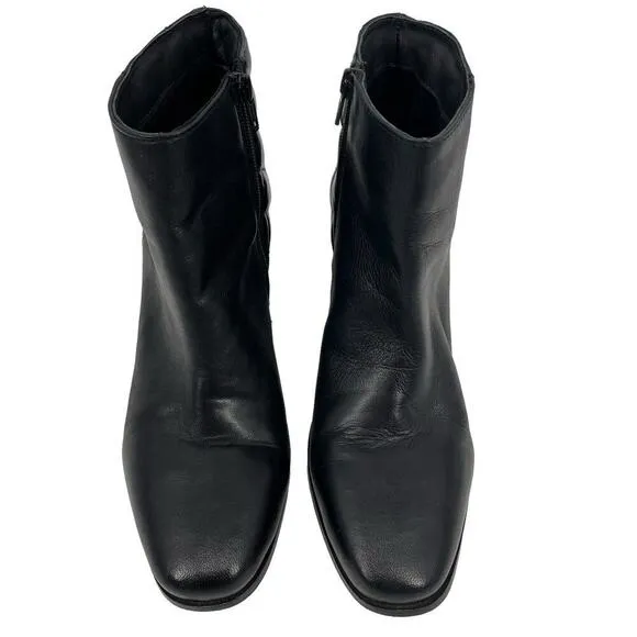 Seychelles Heeled Boots Paramount Quilted Leather Black Bootie Size 10