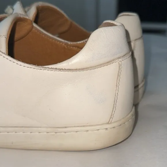 Sezane Jack Cream Off-White Leather Trainers‎ Fashion Sneakers
