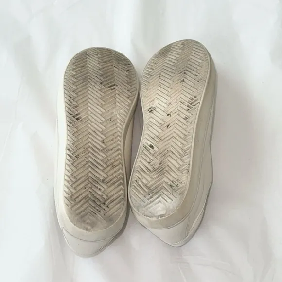 Sezane Jack Cream Off-White Leather Trainers‎ Fashion Sneakers