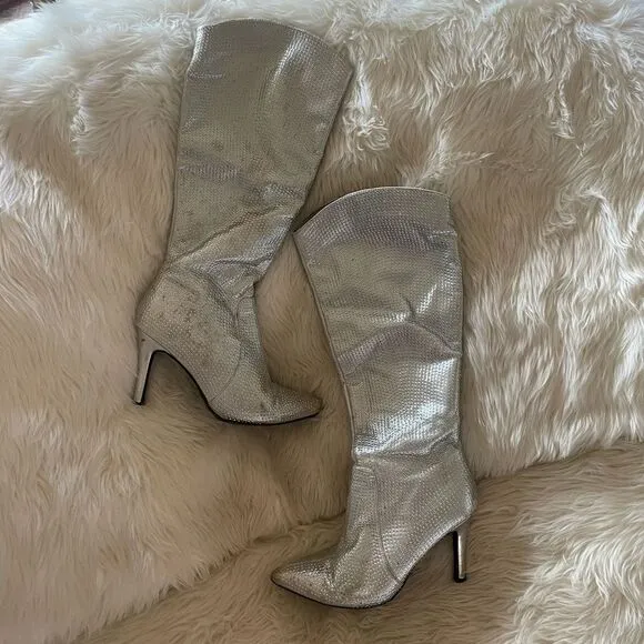 Silver rhinestone cowgirl boots