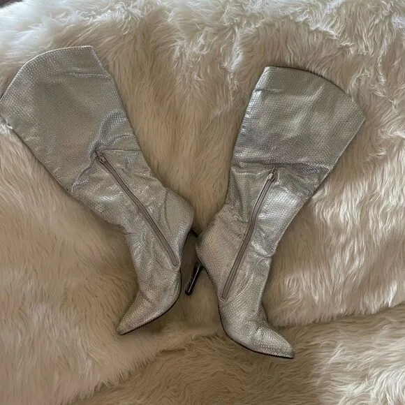 Silver rhinestone cowgirl boots