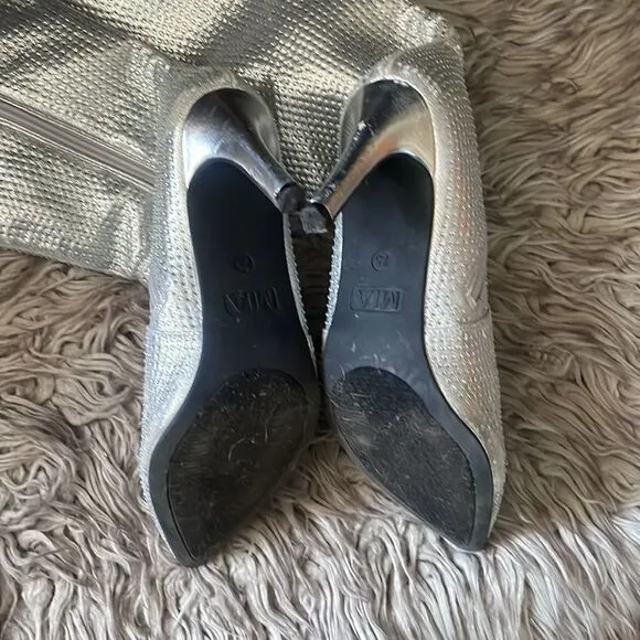 Silver rhinestone cowgirl boots