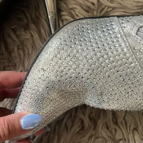 Silver rhinestone cowgirl boots