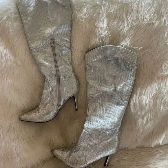 Silver rhinestone cowgirl boots