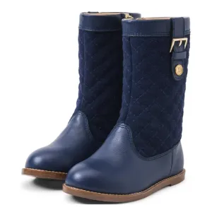 Size 7 Janie and Jack Quilted Navy Rider Boots