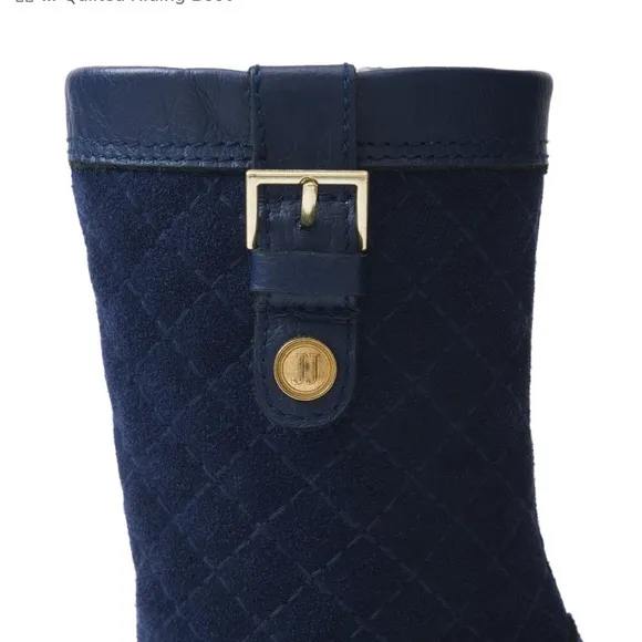 Size 7 Janie and Jack Quilted Navy Rider Boots