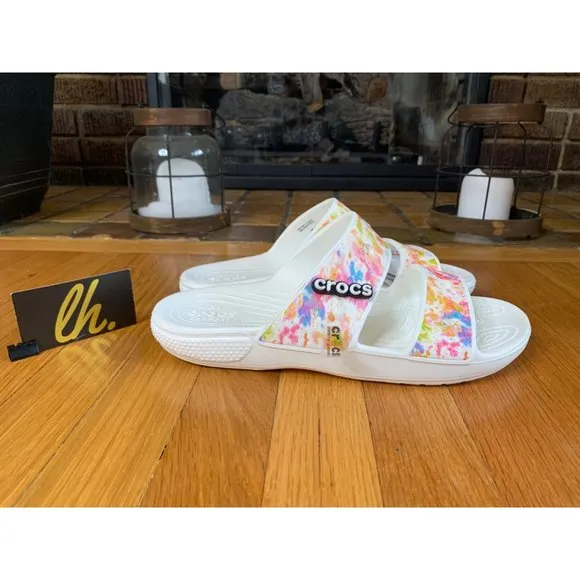 Size 9M/11W Crocs Classic Tye Die Sandals “Iconic Comfort” 207283-928