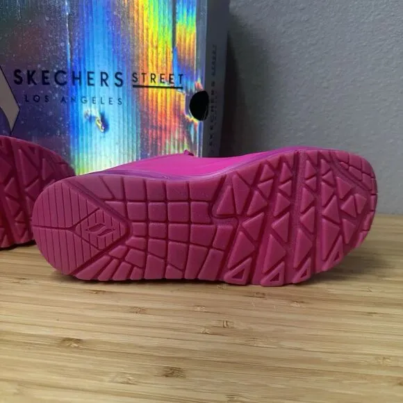 Skechers Kids Size 13.5 Hot Pink Uno Night Shade Sneakers