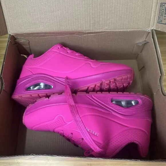 Skechers Kids Size 13.5 Hot Pink Uno Night Shade Sneakers