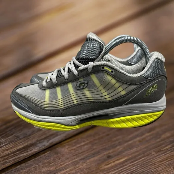 Skechers Shape Ups Resistance Gray Chunky Heel Sneakers for Women, Size 9.