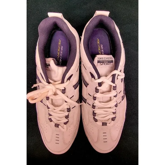 Skechers Vigor 2.0 walking shoes 51242 memory foam White/Navy Men's Size…