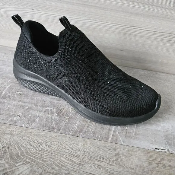Skechers Womens Slip-On Ultra Flex 3.0 Glam Night Knit Memory Foam Size 9 Shoe