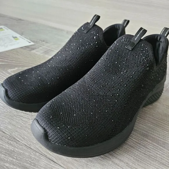 Skechers Womens Slip-On Ultra Flex 3.0 Glam Night Knit Memory Foam Size 9 Shoe
