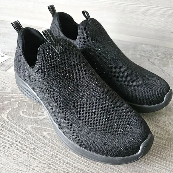 Skechers Womens Slip-On Ultra Flex 3.0 Glam Night Knit Memory Foam Size 9 Shoe
