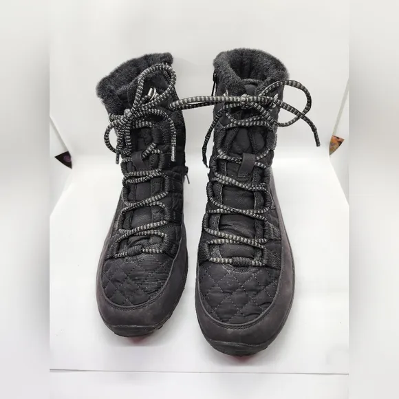 Sketchers Reggae Fest Moro Rock Quilted Black Winter Boots Sz 9