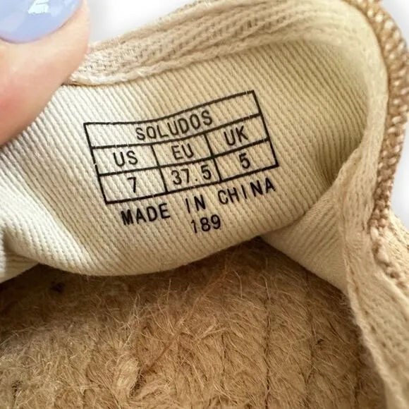 Soludos Gilded Owl Smocking Slipper Espadrilles Safari Tan Women 7