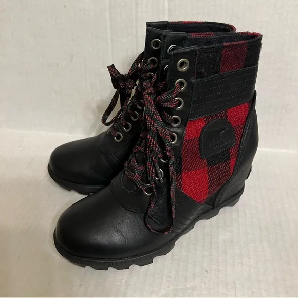 Sorel Buffalo Plaid Lexie Wedge Boots