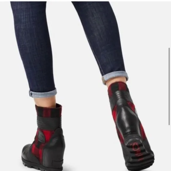 Sorel Buffalo Plaid Lexie Wedge Boots