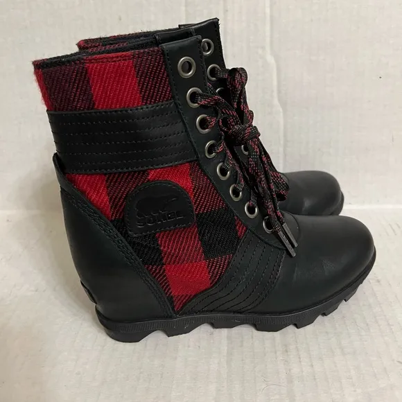 Sorel Buffalo Plaid Lexie Wedge Boots