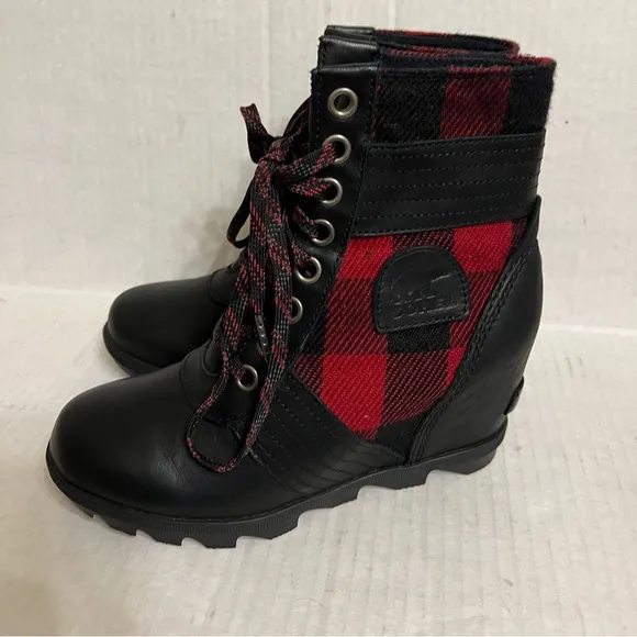 Sorel Buffalo Plaid Lexie Wedge Boots