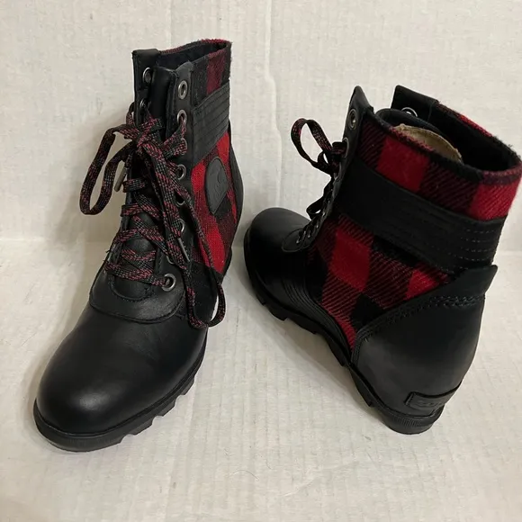 Sorel Buffalo Plaid Lexie Wedge Boots