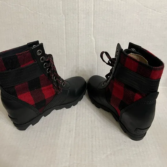 Sorel Buffalo Plaid Lexie Wedge Boots