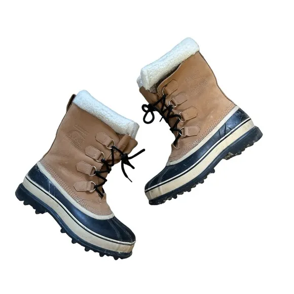 Sorel Caribou Lace-Up Mid Waterproof Nubuck Cold Weather Boots Buck Men’s 8