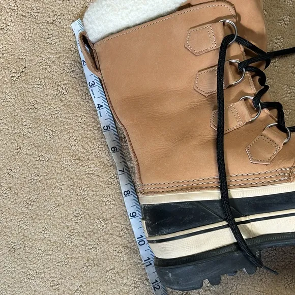 Sorel Caribou Lace-Up Mid Waterproof Nubuck Cold Weather Boots Buck Men’s 8
