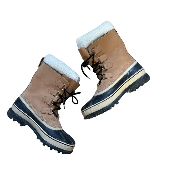 Sorel Caribou Lace-Up Mid Waterproof Nubuck Cold Weather Boots Buck Men’s 8