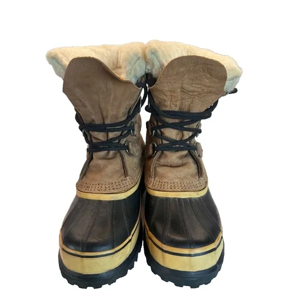 SOREL Caribou 🔥 Size 7 Buff Waterproof Leather Winter Snow Boots MSRP $200