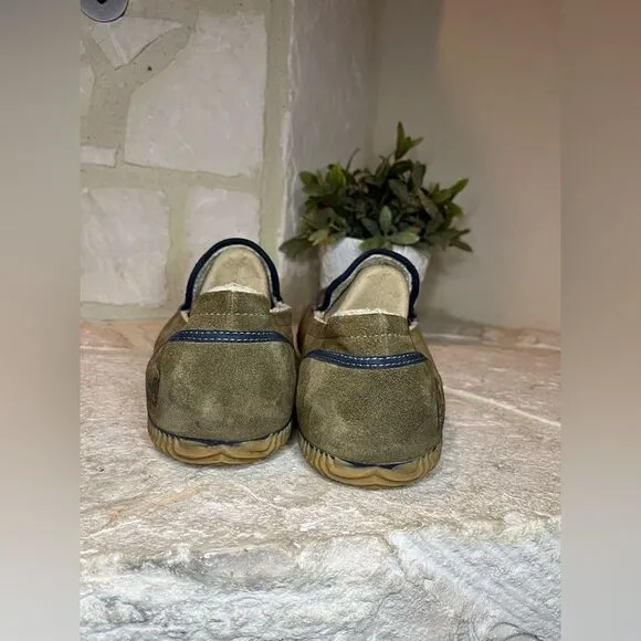 SOREL Dude Moc olive Green Grizzly Bear Slippers Casual Loafers Comfort sz 14