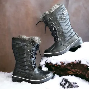 Sorel Faux Fur Lined Waterproof Boots, Black, Stone Size US 5, EU 36 New in Box