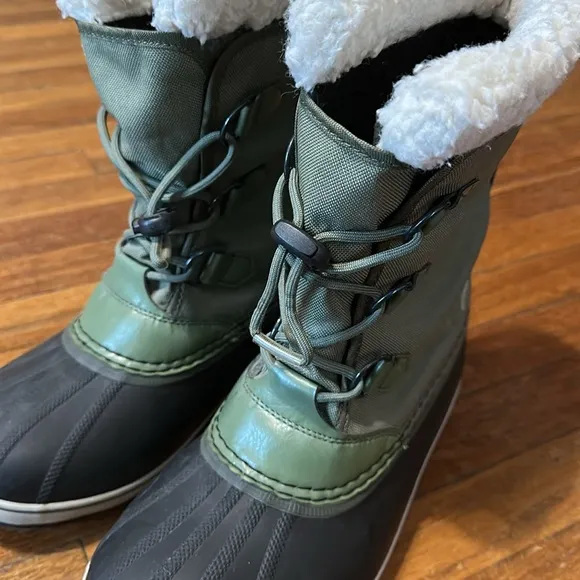Sorel Green and Black Winter Boots, Men’s/Big Boy Sz 7